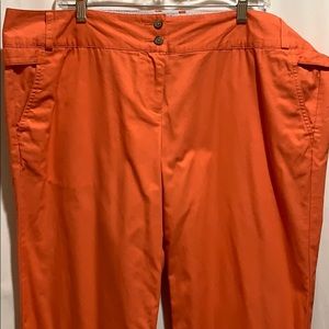 LANDS END ORANGE CROPPED PANT ROLLED HEM/TAB SZ 18